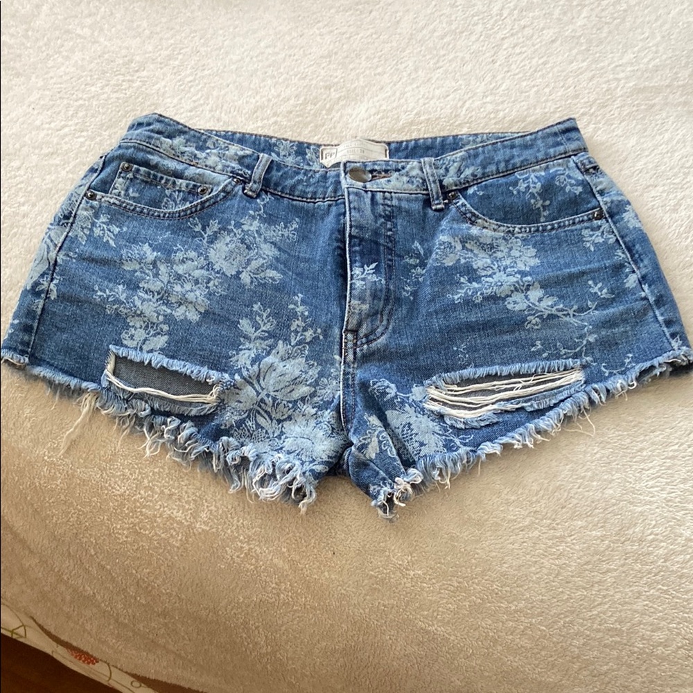 Floral Denim Women's Shorts